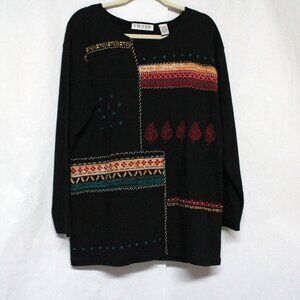 Women's Medium Chaus Sport Long Sleeve Multi Color Sweater Top